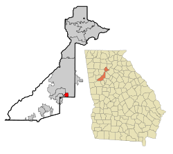Fulton County Georgia Incorporated and Unincorporated areas Hapeville Highlighted